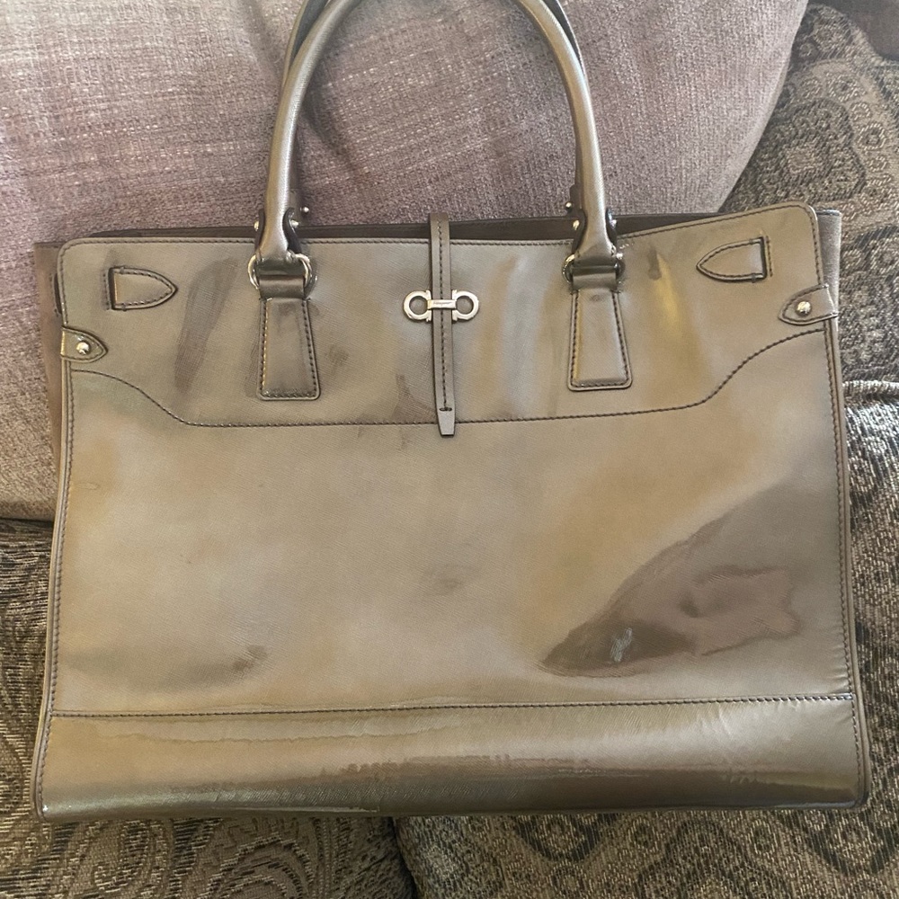 Salvatore Ferragamo Patent Leather Briana Bag Gem